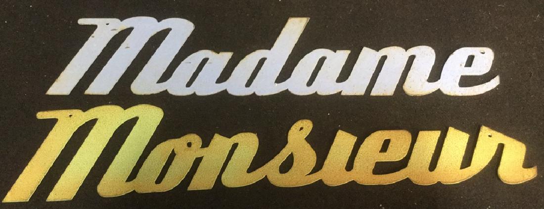 Pair Tole Madame and Monsieur Signs (1 of 4)