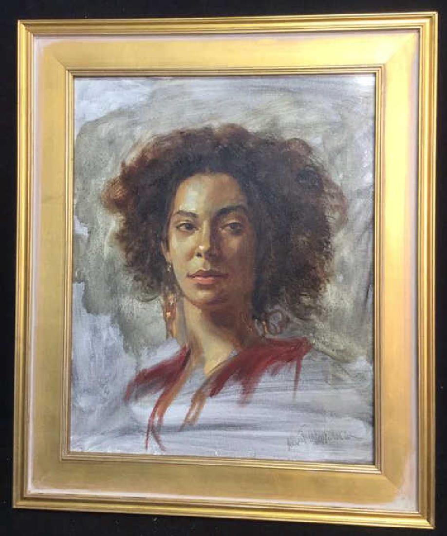 A. Wasserman Signed Oil on Canvas Female Portrait (1 of 6)
