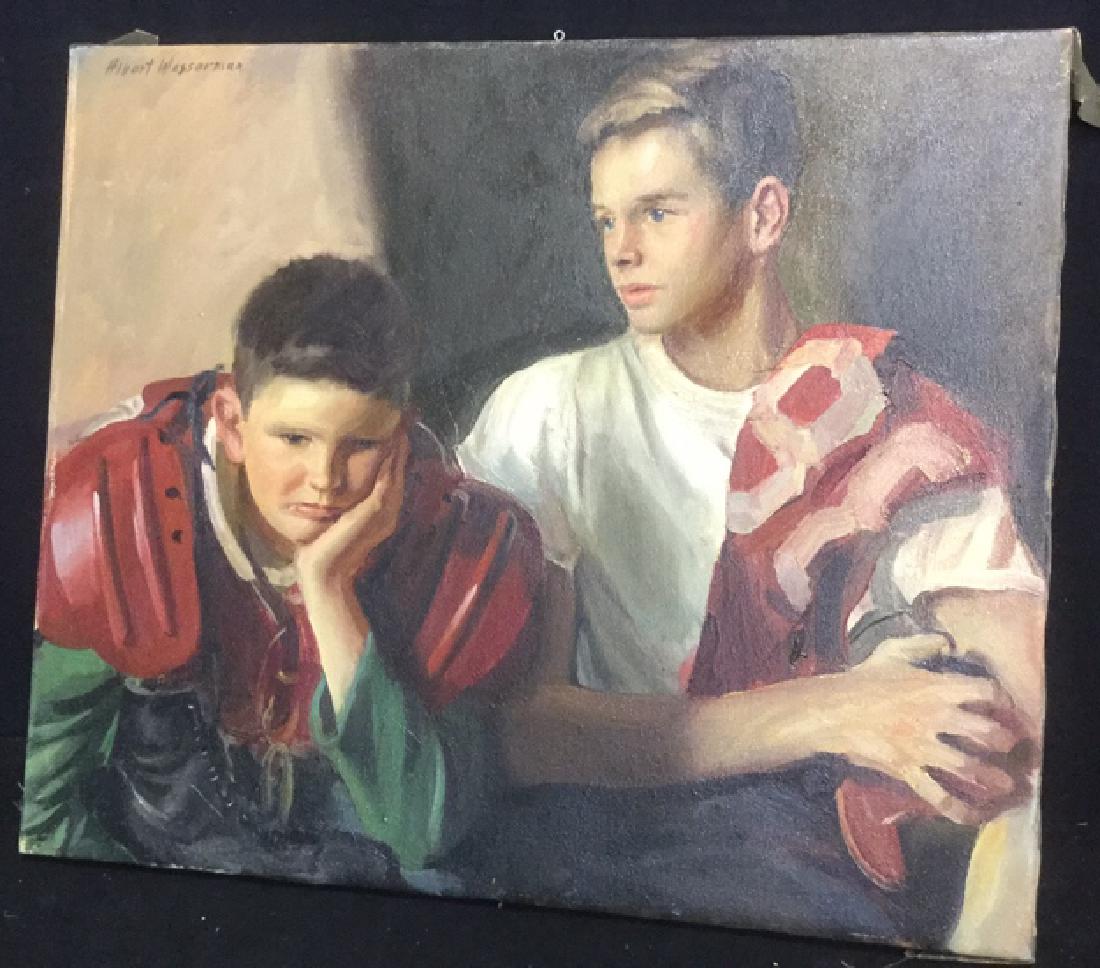 A. Wasserman 1949 The Super Signed Oil on Canvas (1 of 8)