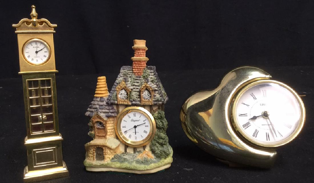 Group Lot 3 Miniature Desk Top Clocks (1 of 10)