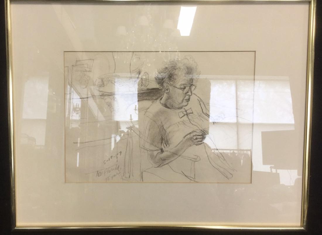 Original Pencil Drawing A. Wasserman Signed Dated (1 of 8)