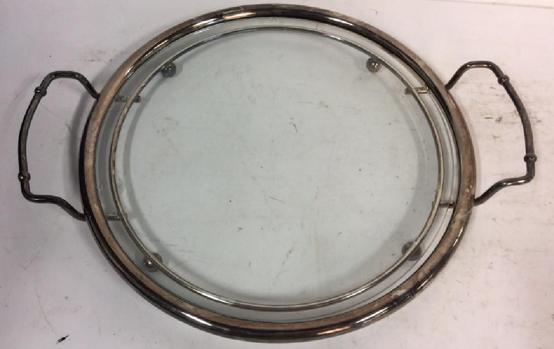 Round Silver Plate And Glass Serving Tray (1 of 10)