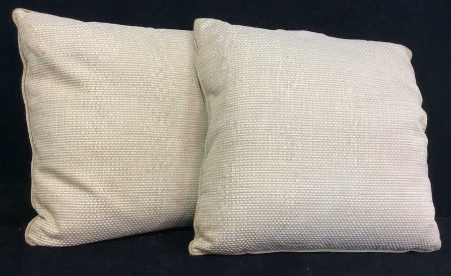 Pair Custom Ivory toned Throw Pillows (1 of 5)