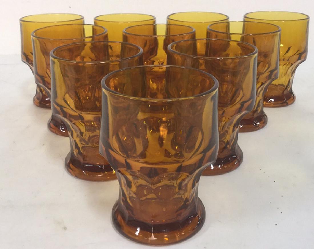 Lot 10 Dark Amber Georgian Pattern Tumblers (1 of 5)
