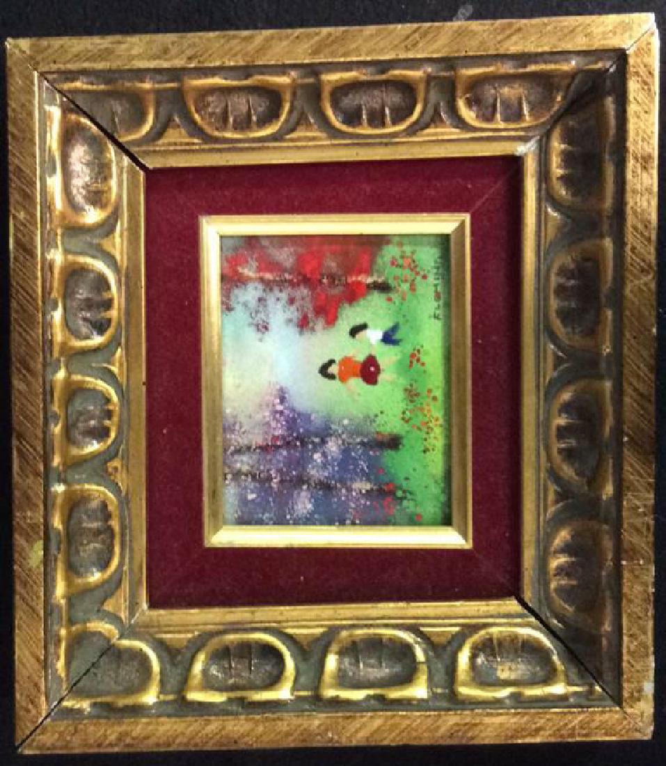 Framed Hand Painted Tile signed Fleming (1 of 7)