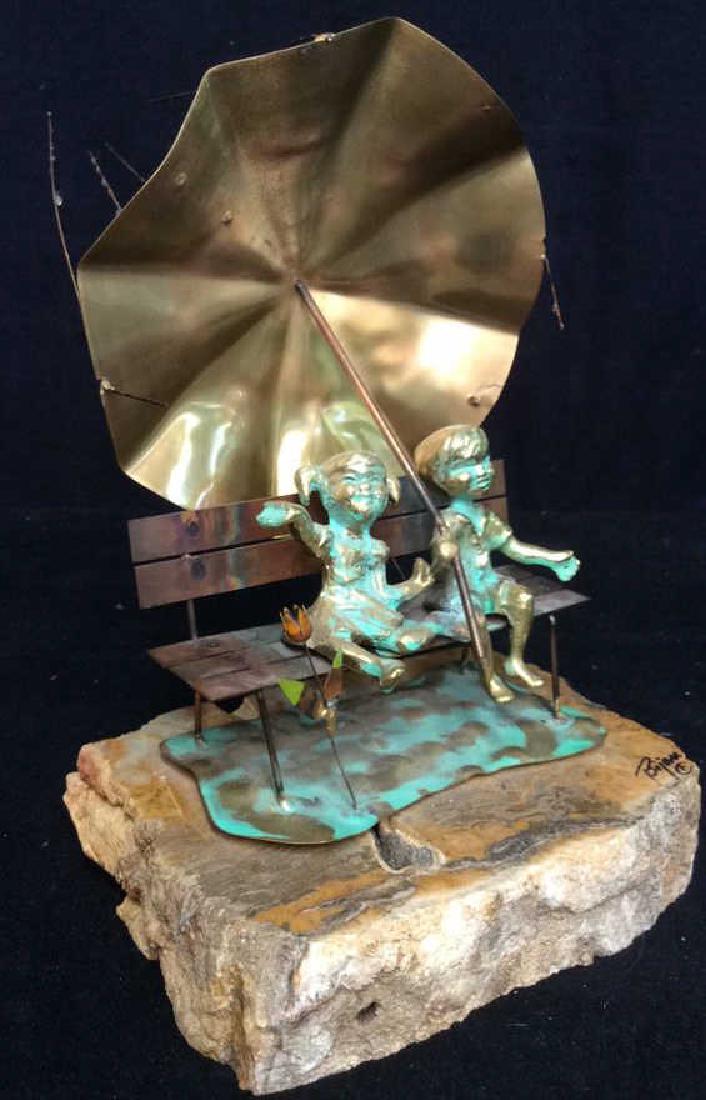 Bijan Signed Metal Sculpture on Stone (1 of 10)