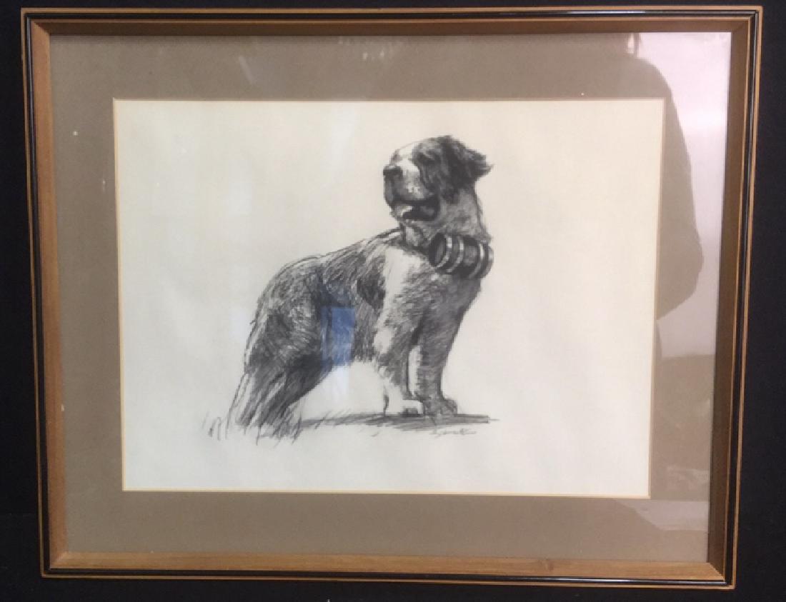 D. Swartz St. Bernard Dog Original Signed Drawing (1 of 7)