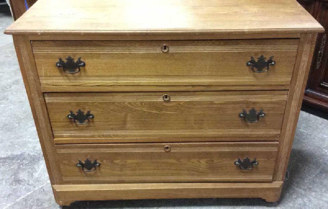 Antique 3 Drawer Chest Dresser Signed (1 of 9)