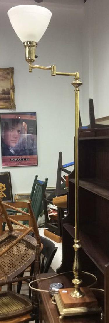 Vintage Brass Wood Floor Lamp (1 of 7)