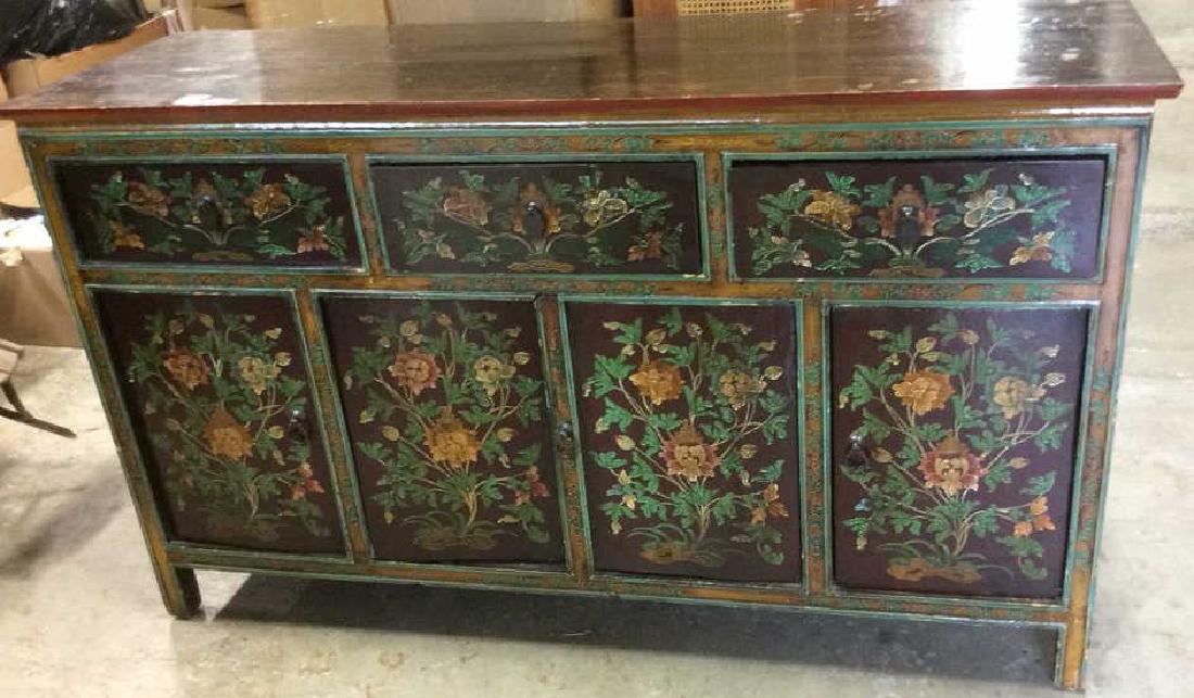 Hand Painted Carved Indonesian Style Chest (1 of 10)