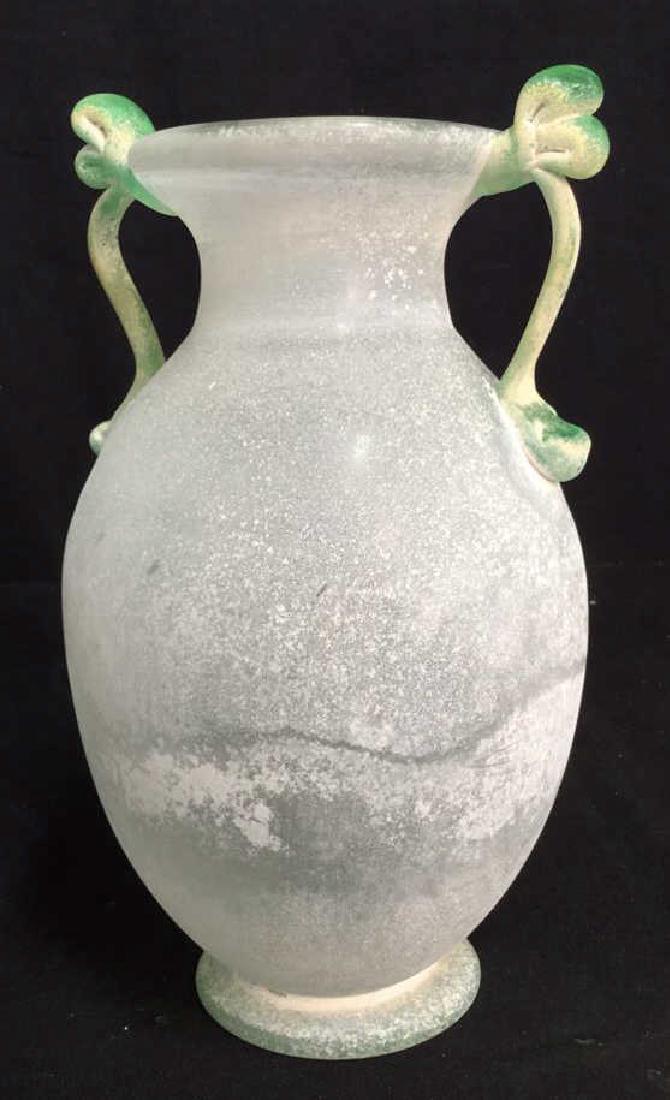 Green Urn Form Frosted Sandblasted Vase (1 of 6)