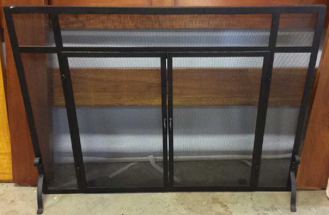 Black Metal Footed 2 Door Fireplace Screen (1 of 8)