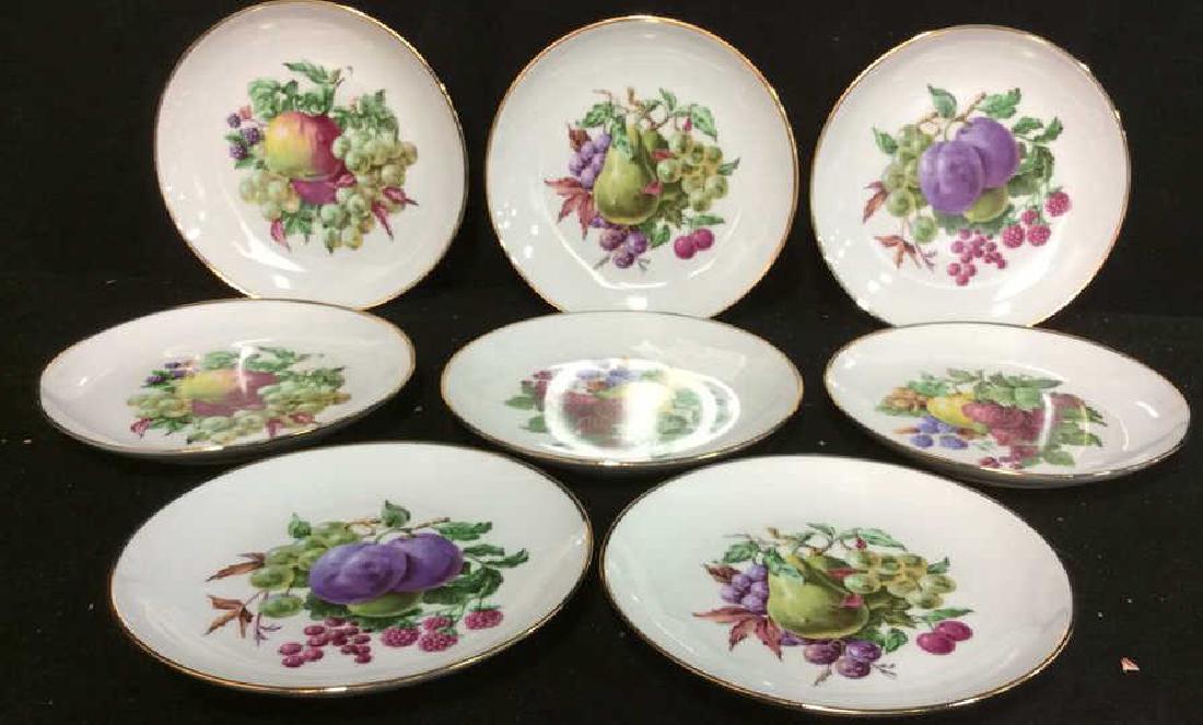 Set 8 painted Fruit Plates Israel (1 of 8)