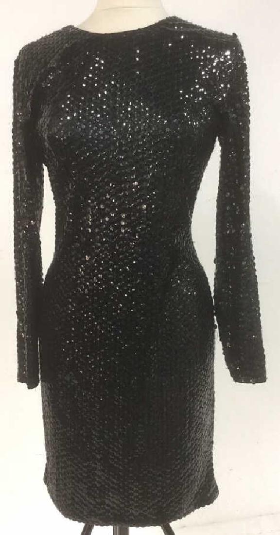 Vintage Womens Black Sequined Evening Dress (1 of 6)