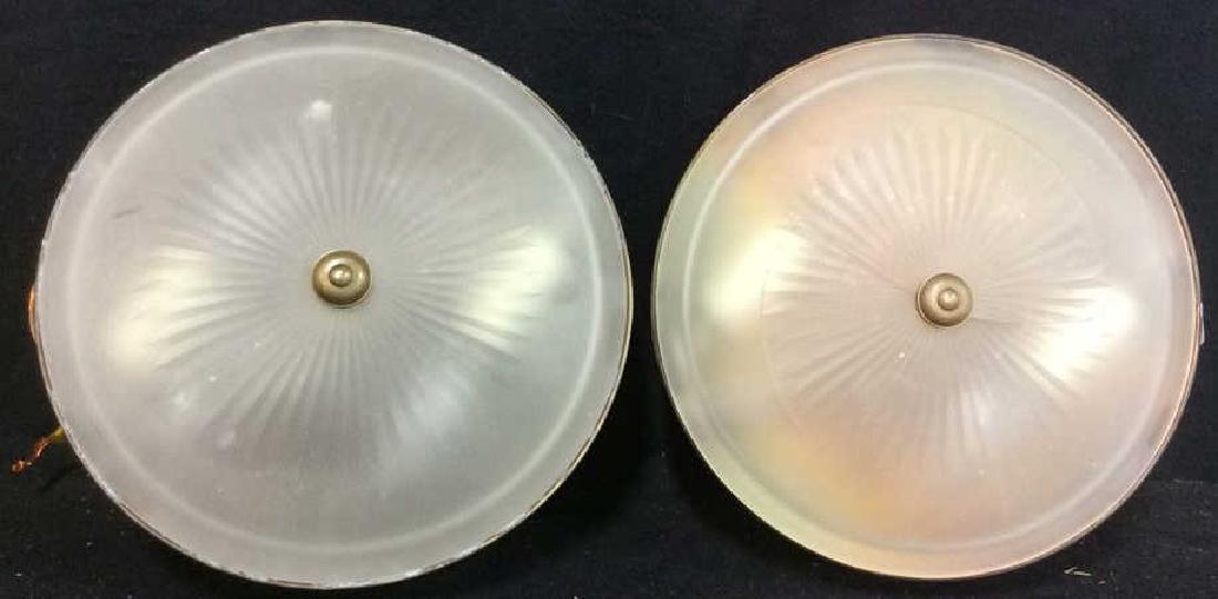 Pair Vaughan Frosted Glass Brass Ceiling Mount (1 of 9)