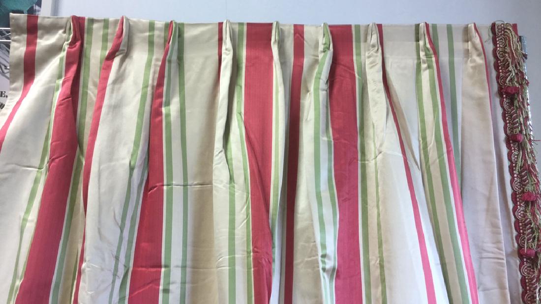 4 Custom Satin Silk Pleated Striped Drape Panels (1 of 10)