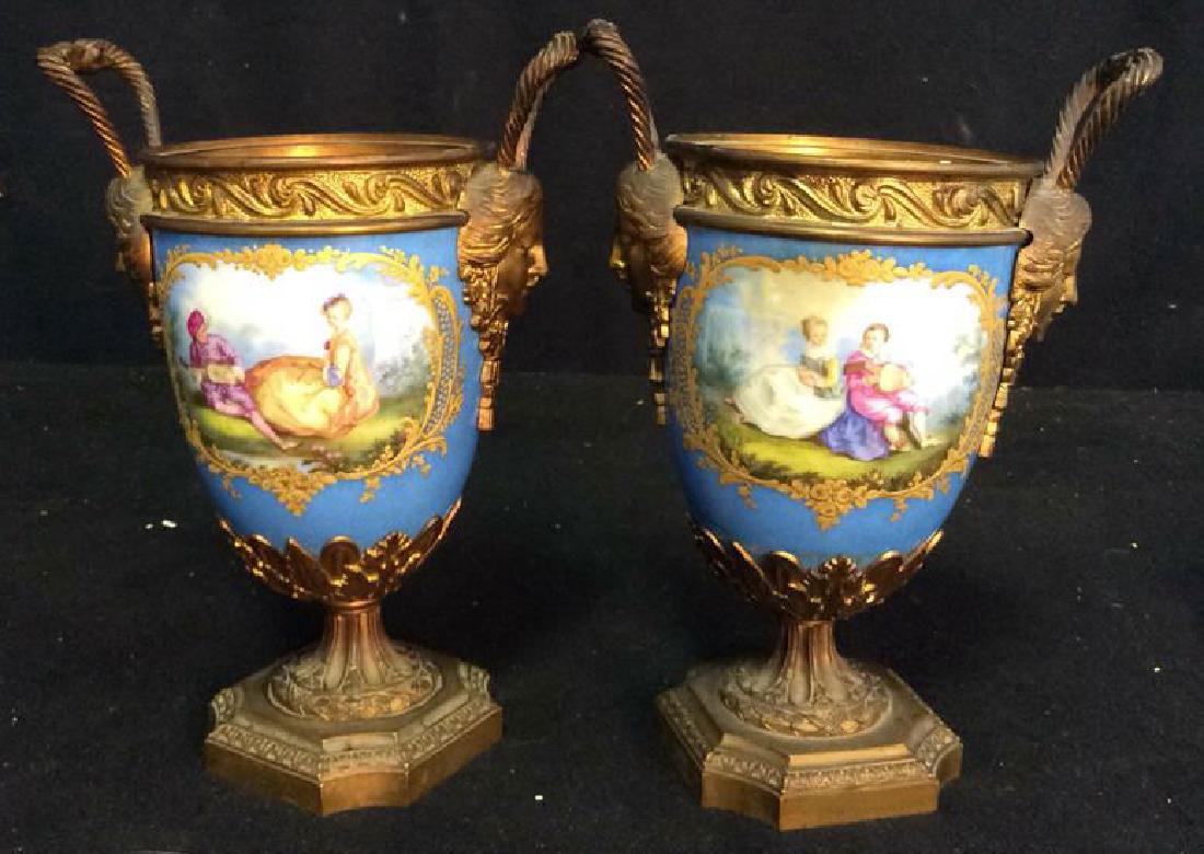 Pair Sevres Porcelain and Ormalu Urns (1 of 11)