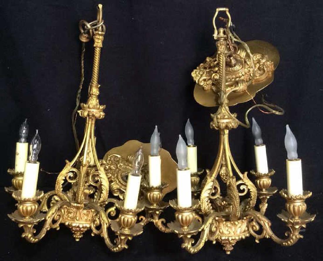 Pair Gilded Bronze Empire Chandeliers (1 of 11)
