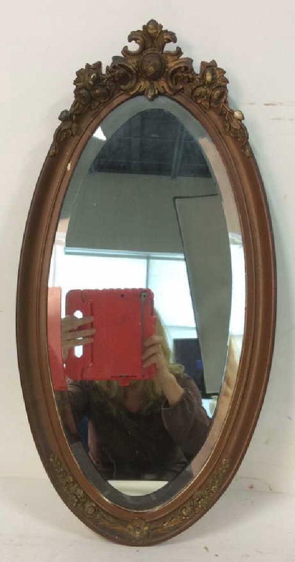 Antique Carved Oval Mirror (1 of 9)