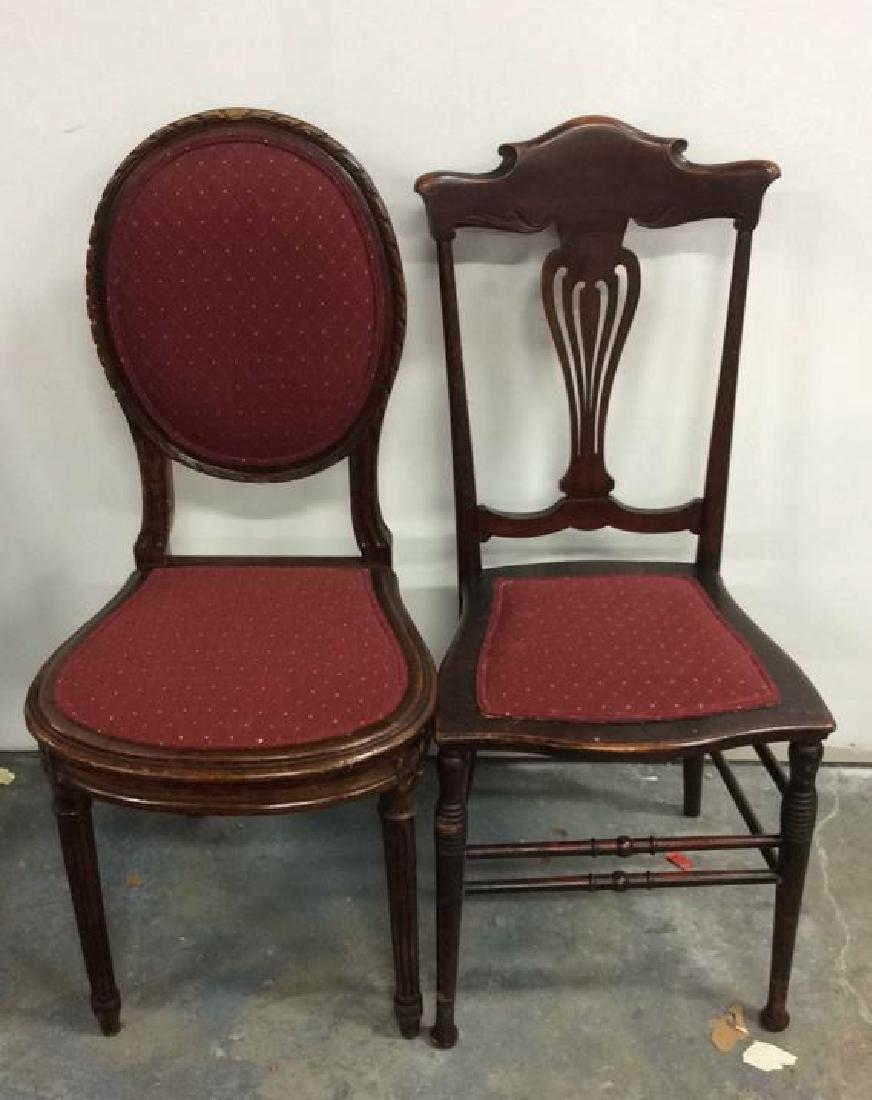 2 Antique Carved Upholstered Side Chairs (1 of 10)