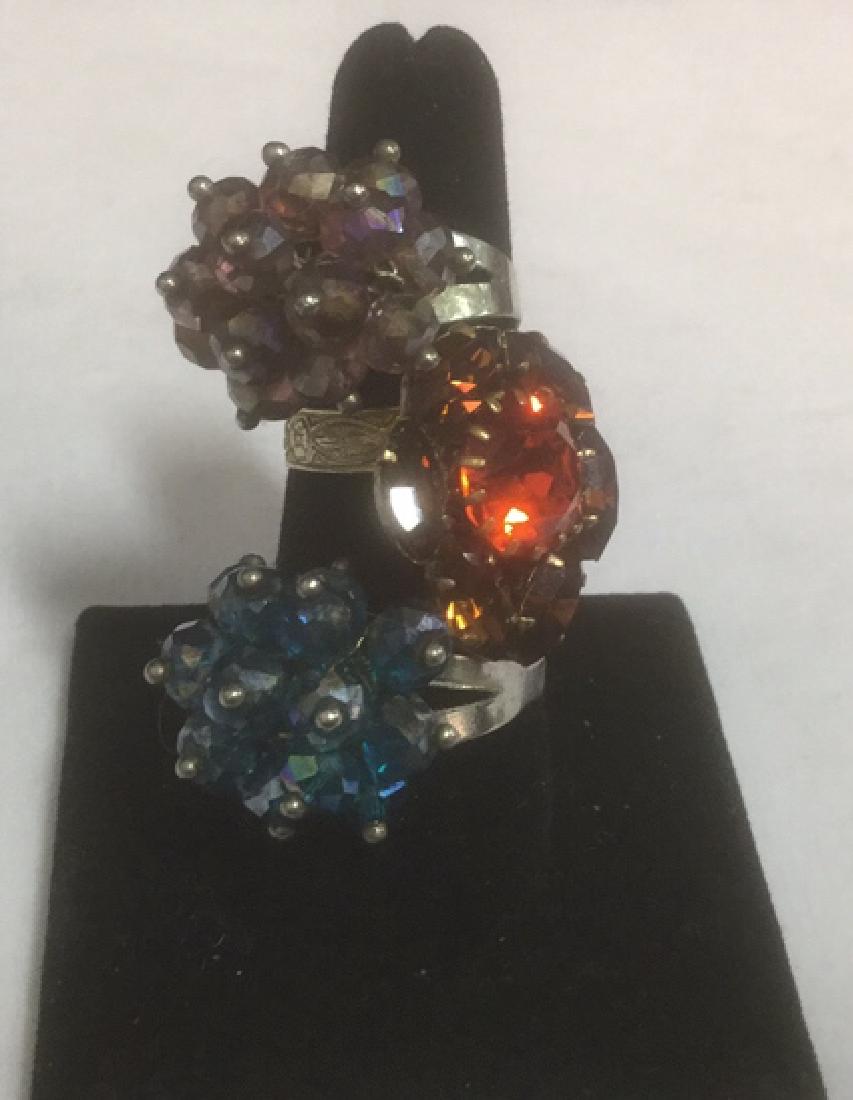 Lot 3 Vintage Ladies Costume Jewelry Rings (1 of 10)