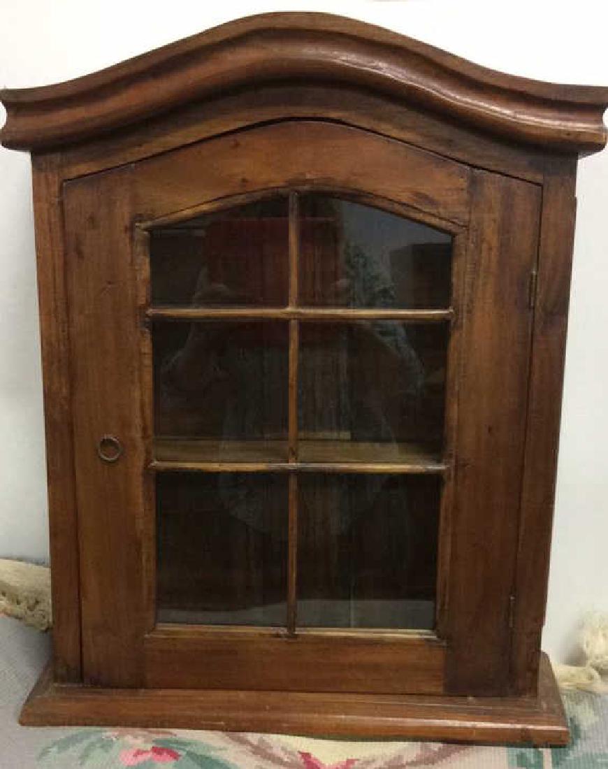 Hanging Walnut Glass Curio Cabinet (1 of 10)