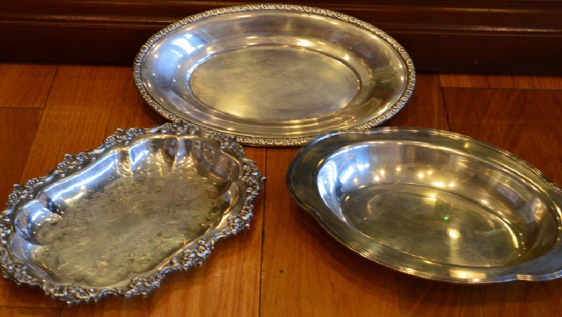 Assortment of Three Silverplated Serving Trays (1 of 1)