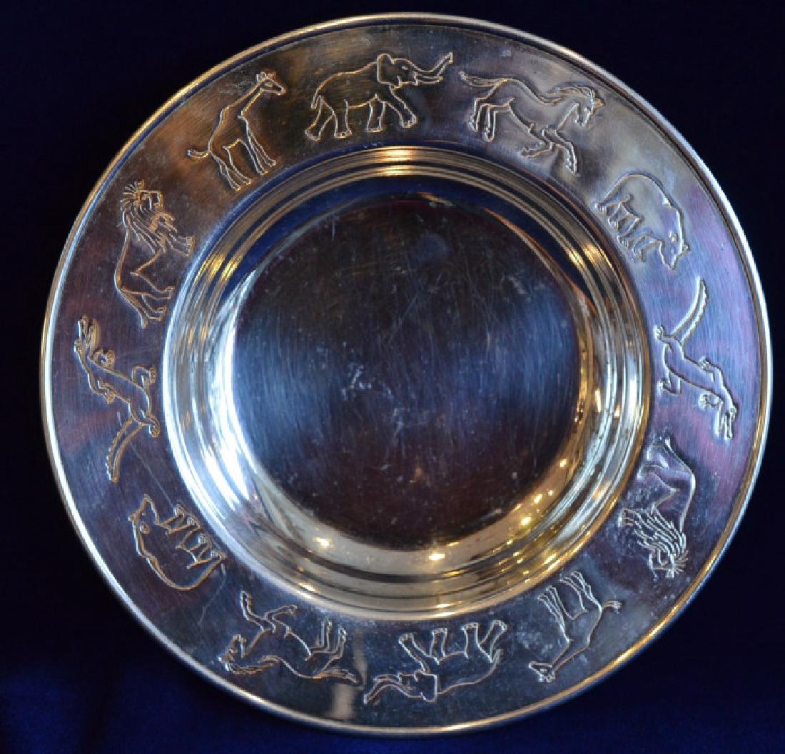 Silverplated Candydish with Animal Etchings (1 of 2)