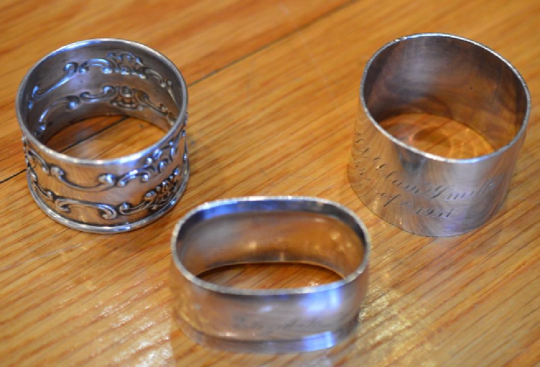 Trio of Mismatched Sterling Napkin Holders: Monogrammed