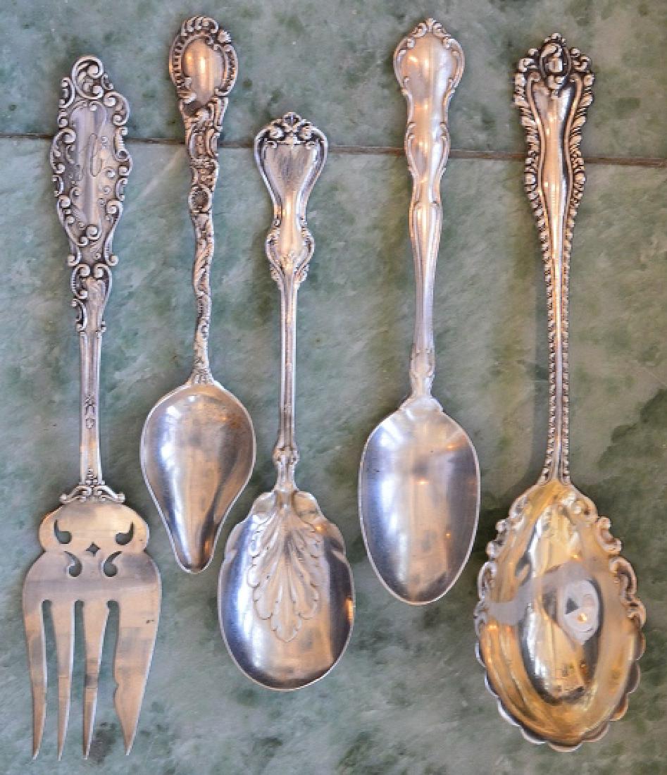 Lot of 5 Miscellaneous Antique Sterling Silverware: 108.8 dwt