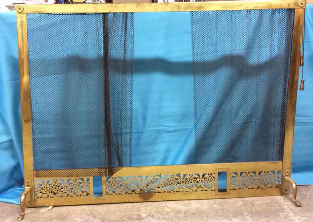Brass  Fireplace  Screen Mesh Closure (1 of 8)