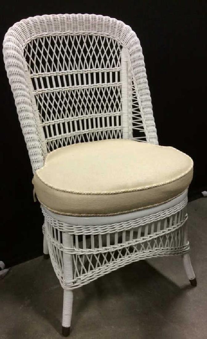 Intricately Woven White Wicker Chair Upholstery (1 of 9)