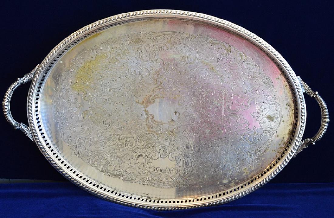 Large Oval Electroplated Serving Tray (1 of 7)
