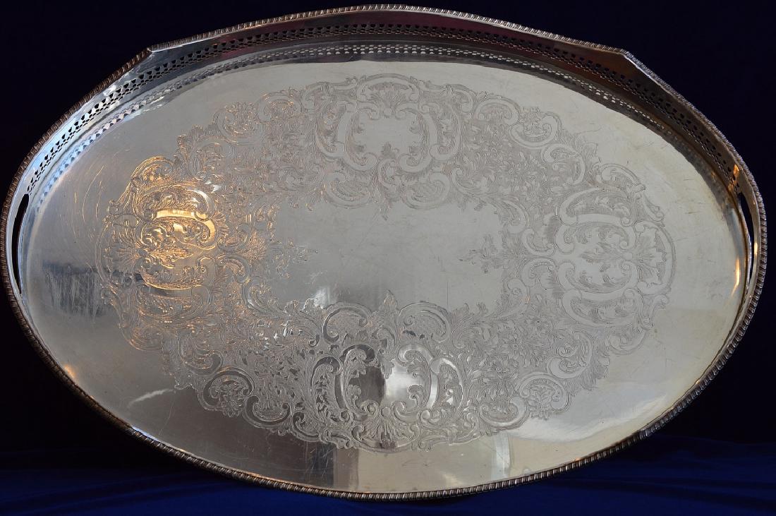 Large Oval Electroplated Serving Tray (1 of 5)