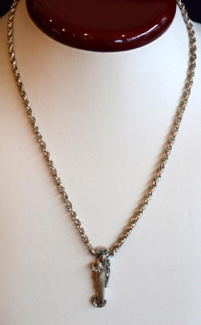 Sterling Silver Catholic Medal with 16" Chain: 8.7 dwt, Pre-Owned