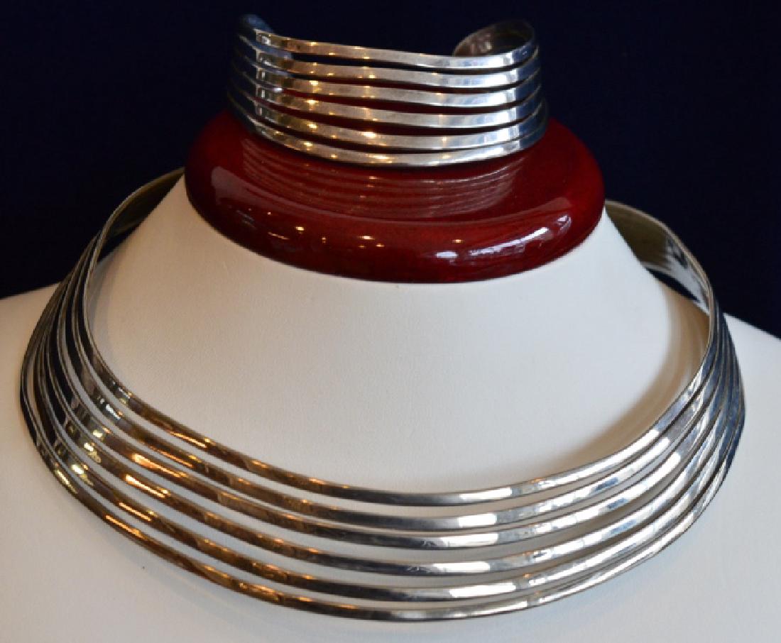 Ladies Silver Plated Choker and Cuff Set (1 of 3)