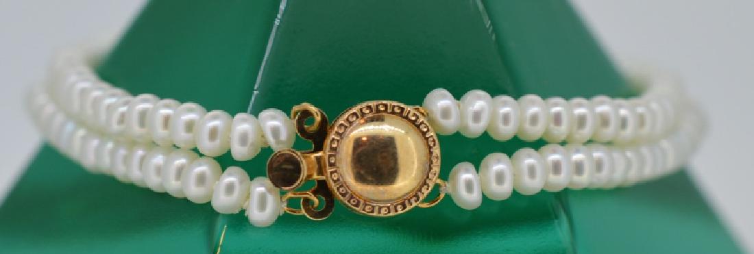 2 Layer Button Pearl Bracelet with 14k Yellow Gold (1 of 2)