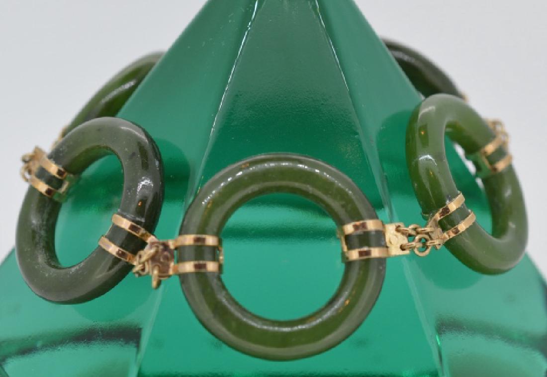 Jade Circle Bracelet with Gold Tone Accents & Safe (1 of 2)