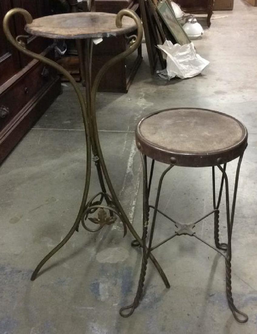 2 Antique Industrial Modern stand and Stool (1 of 10)