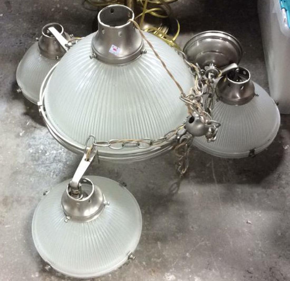 Vintage frosted Glass Chrome light fixture (1 of 6)