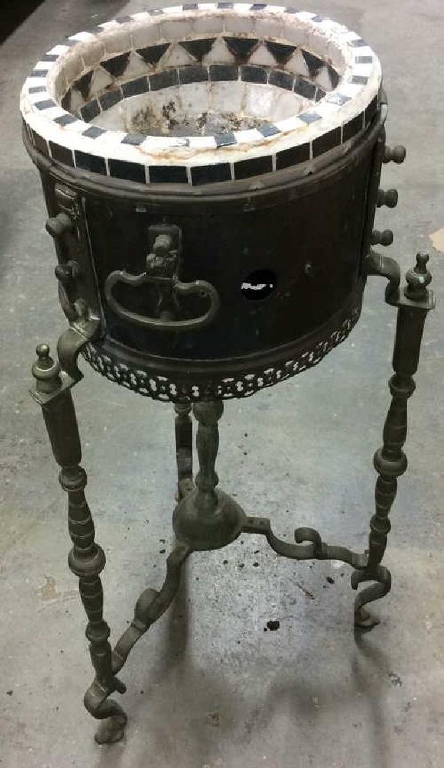 Antique Stone Brass Metal Smoking Table (1 of 6)