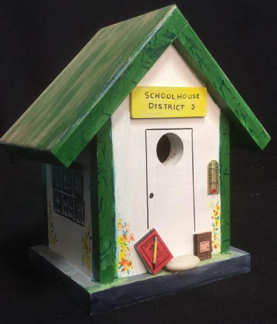 Handmade Wooden School House Replica Bird House (1 of 10)