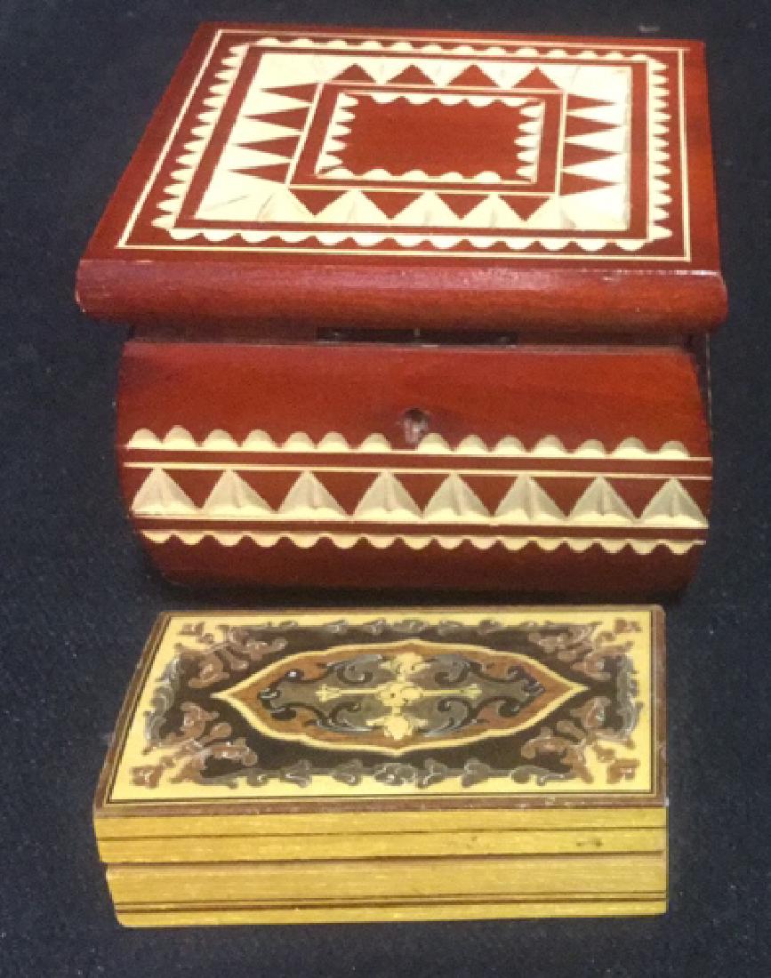 Two Hinge Lidded Wooden Bauble Boxes Chests (1 of 10)