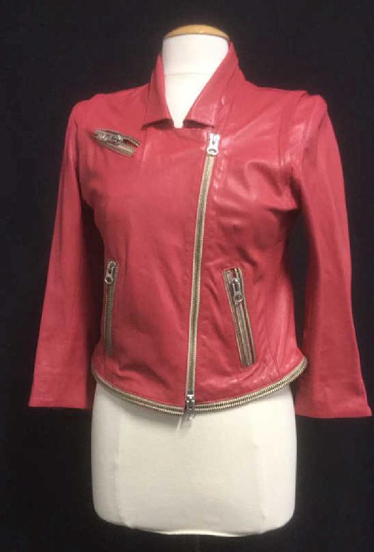 Red Sylvie Schimmel Lamb Leather Ladies Jacket (1 of 9)