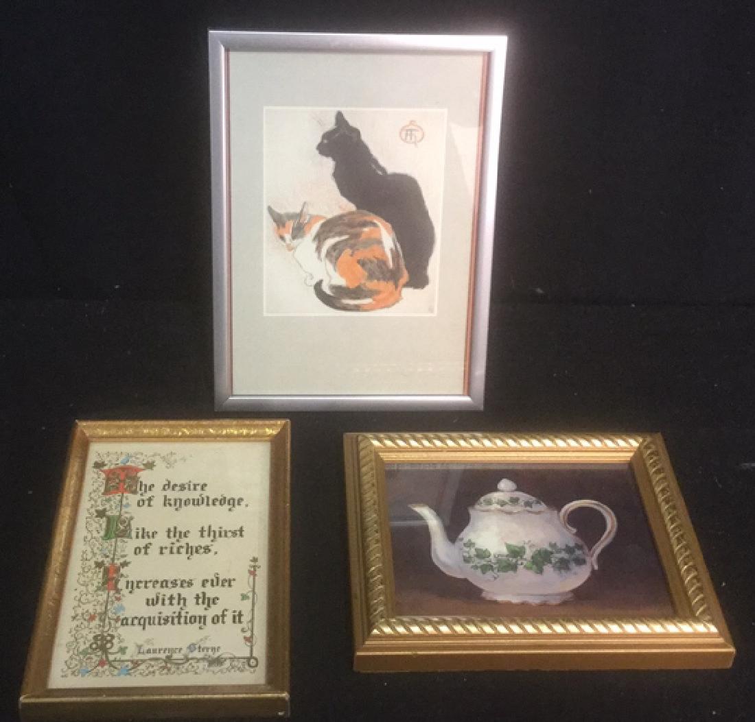 Lot 3 Framed Prints Quote Cats Teapot (1 of 7)