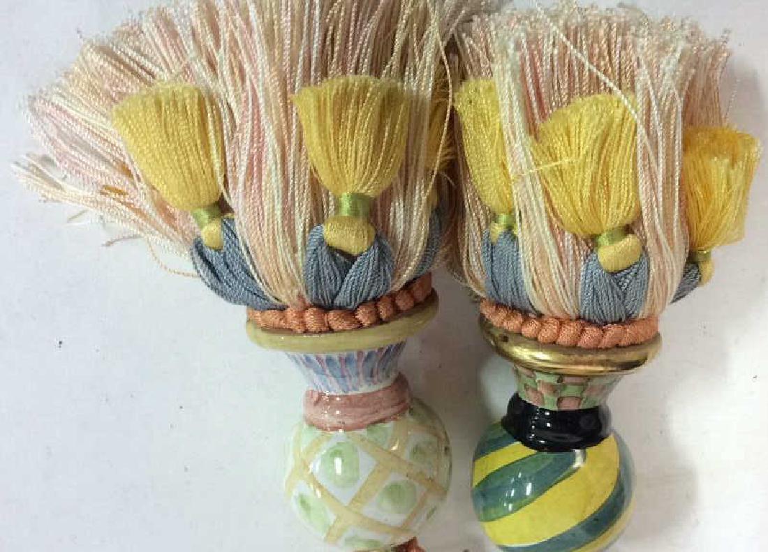 Pair Mackenzie Childs Silk Porcelain Tassels (1 of 7)