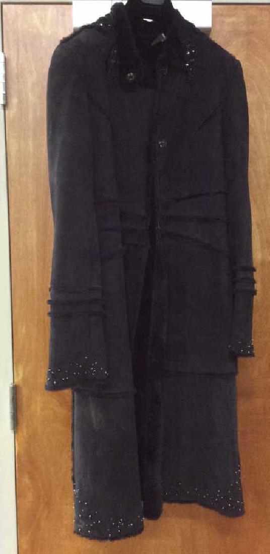 Ladies Black Shearling Coat (1 of 10)