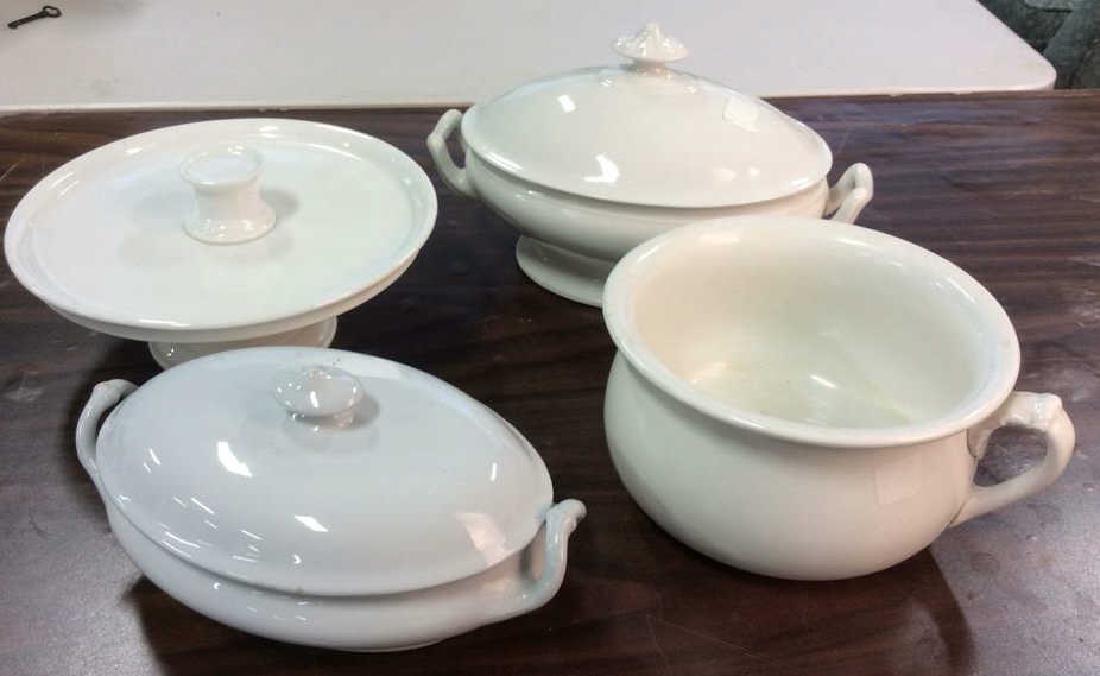 Ironstone Pottery Tureens Platter mire: chamber pot measures 11 by 5 inches. condition good
