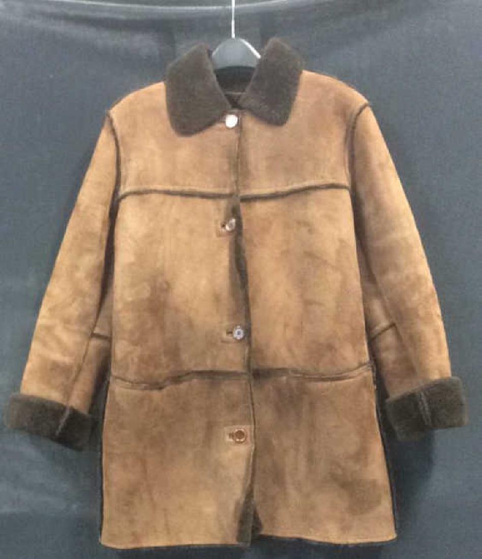 Margaret Godfrey Brown Shearling Coat (1 of 6)