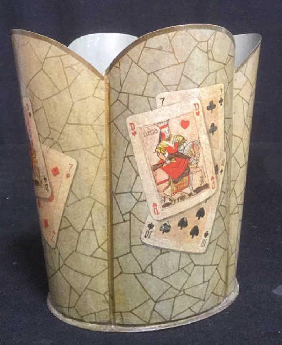 Vintage Tin Poker Theme Waste Basket (1 of 5)